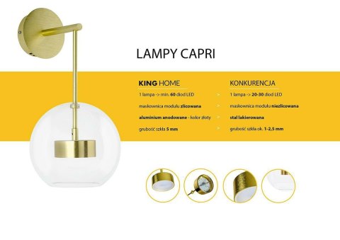 Moosee MOOSEE lampa ścienna CAPRI WALL złota
