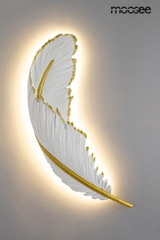 Moosee MOOSEE lampa ścienna PIÓRKO biała / złota