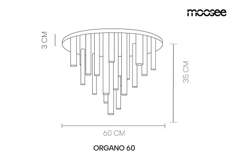 Moosee MOOSEE lampa sufitowa / plafon ORGANO 60 złota