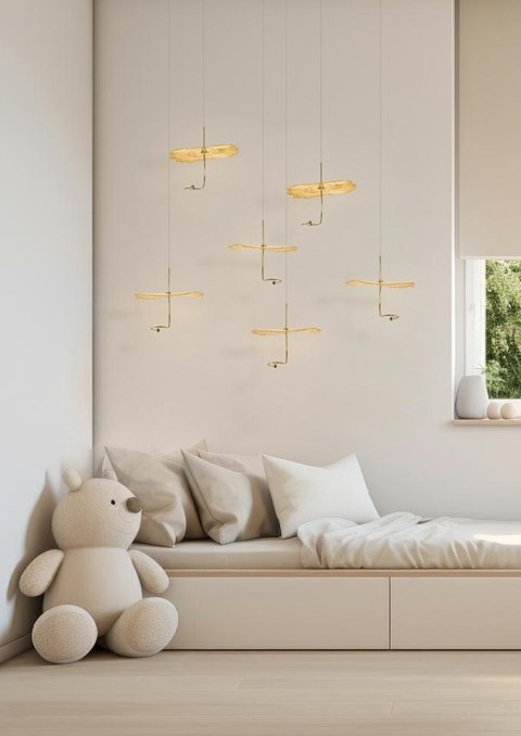 Moosee MOOSEE lampa wisząca LEAFS złota