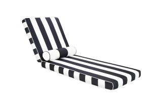 King Home Materac ogrodowy AZURE z poduszką biało-czarny