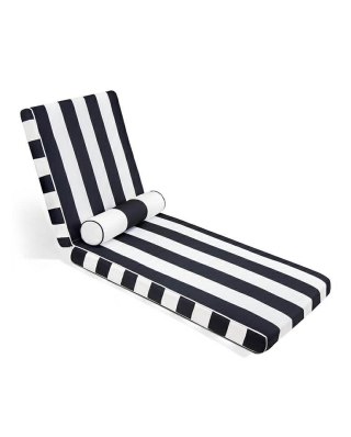 King Home Materac ogrodowy AZURE z poduszką biało-czarny