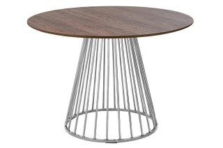 King Home Stół GLAM WALNUT 110 - fornir orzechowy, chromowana podstawa