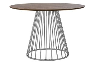 King Home Stół GLAM WALNUT 110 - fornir orzechowy, chromowana podstawa