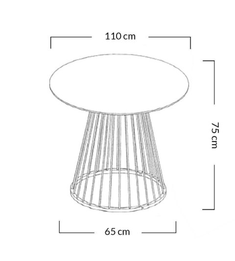 King Home Stół GLAM WALNUT 110 - fornir orzechowy, chromowana podstawa
