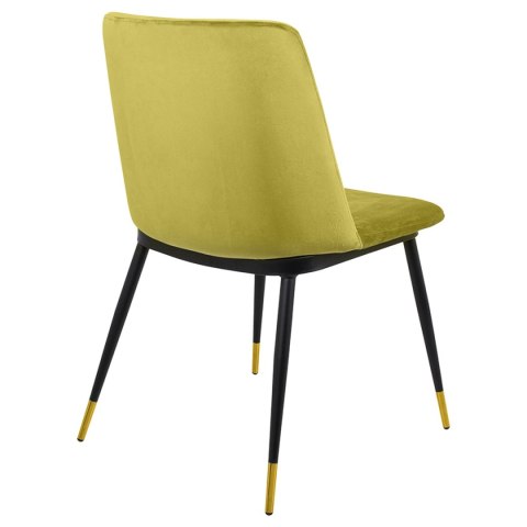 King Home Krzesło DIEGO jasnozielone - welur, podstawa czarno złota