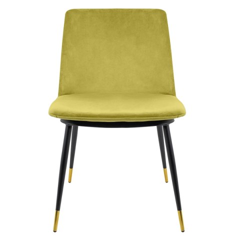 King Home Krzesło DIEGO jasnozielone - welur, podstawa czarno złota