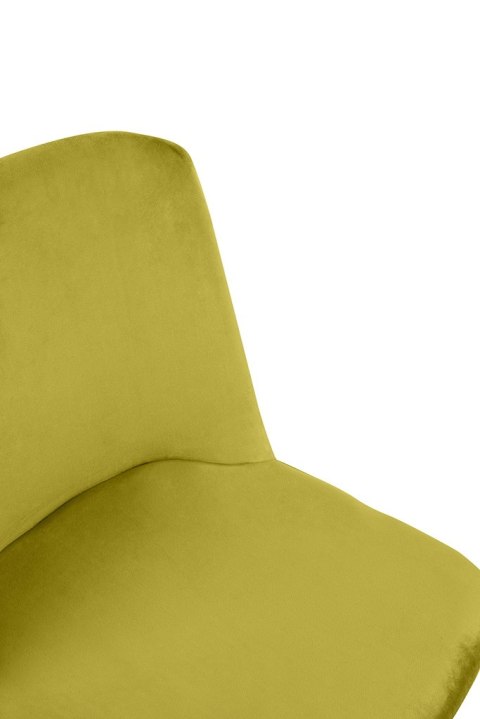 King Home Krzesło DIEGO jasnozielone - welur, podstawa czarno złota
