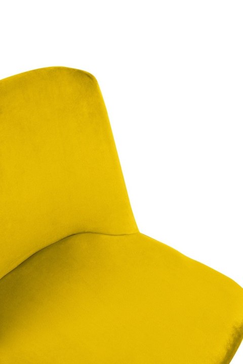 King Home Krzesło DIEGO żółte - welur, podstawa czarno złota