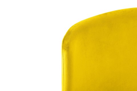 King Home Krzesło DIEGO żółte - welur, podstawa czarno złota
