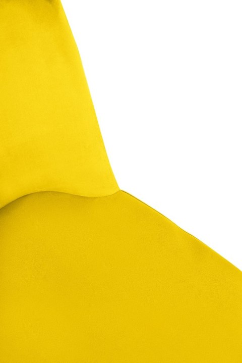 King Home Krzesło DIEGO żółte - welur, podstawa czarno złota