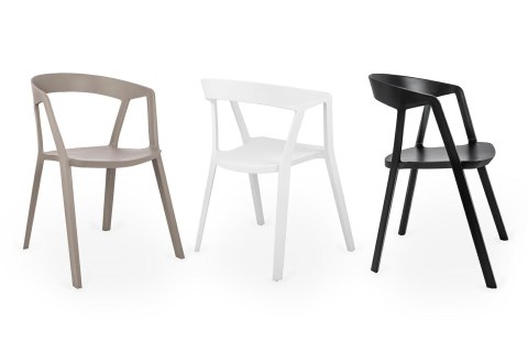 King Home Krzesło VIBIA czarne - polipropylen