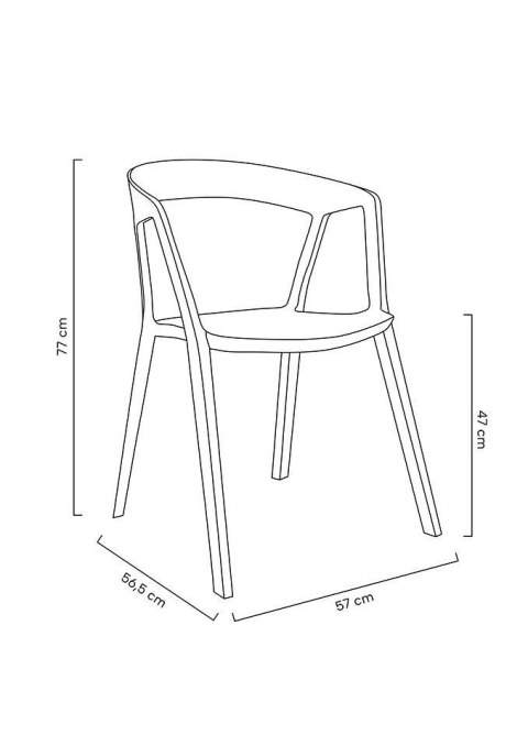 King Home Krzesło VIBIA czarne - polipropylen