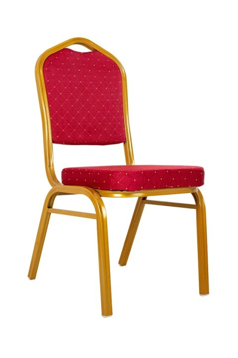 King Home Krzesło bankietowe / konferencyjne HEROS czerwone / złote