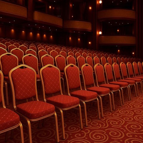 King Home Krzesło bankietowe / konferencyjne HEROS czerwone / złote