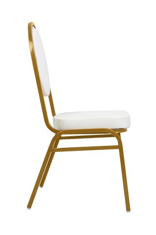 King Home Krzesło bankietowe / konferencyjne HESTIA białe / złote