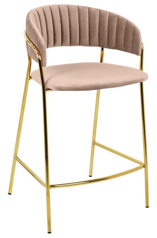 King Home Krzesło barowe MARGO 65 khaki / beżowe
