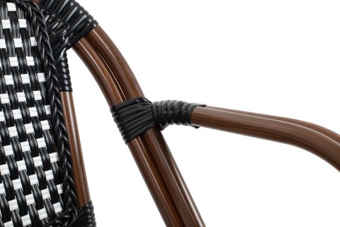 King Home Krzesło ogrodowe CAFE PARIS ARM brązowe rattan