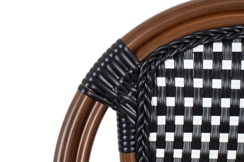 King Home Krzesło ogrodowe CAFE PARIS ARM brązowe rattan