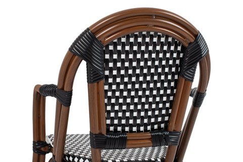 King Home Krzesło ogrodowe CAFE PARIS ARM brązowe rattan