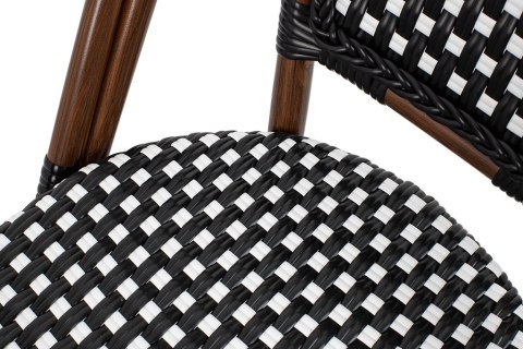 King Home Krzesło ogrodowe CAFE PARIS ARM brązowe rattan