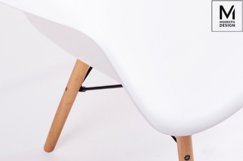Modesto Design MODESTO fotel DAW DSW biały - polipropylen, nogi bukowe