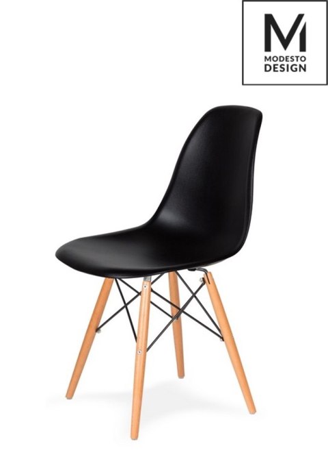 Modesto Design MODESTO krzesło DSW czarne - podstawa bukowa