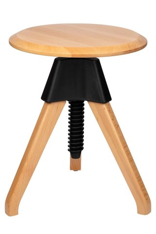 King Home Stołek JERRY czarny - polipropylen, drewno