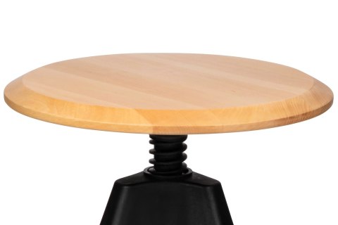 King Home Stołek JERRY czarny - polipropylen, drewno