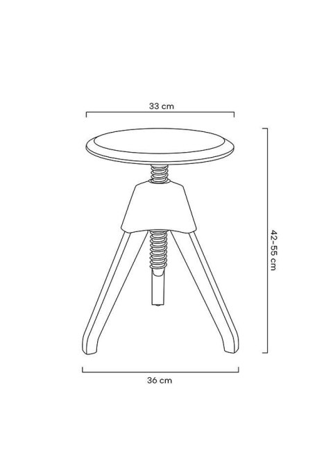 King Home Stołek JERRY czarny - polipropylen, drewno