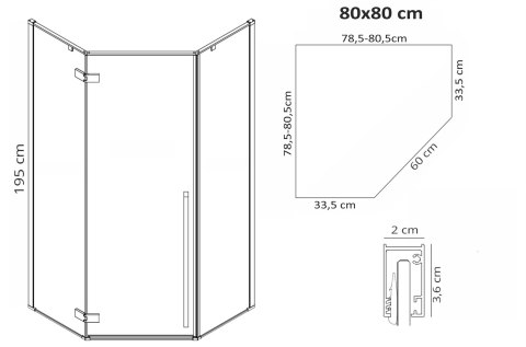 KABINA DIAMOND BLACK 100x100