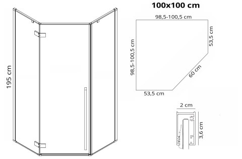 KABINA DIAMOND BLACK 100x100