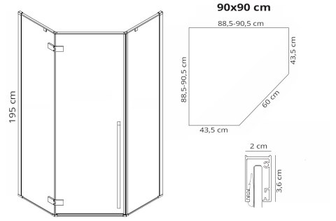 KABINA DIAMOND BLACK 80x80