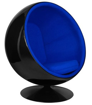 King Home Fotel BALL BLACK niebieski - włókno szklane, metal