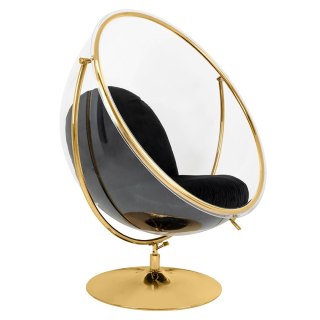 King Home Fotel BUBBLE STAND 2 GOLD VELVET poduszka czarna