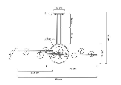 Moosee MOOSEE lampa wisząca ALURE LINE TWIN 120 czarna