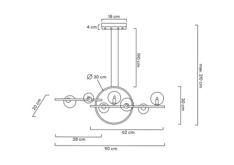Moosee MOOSEE lampa wisząca ALURE LINE TWIN 90 czarna