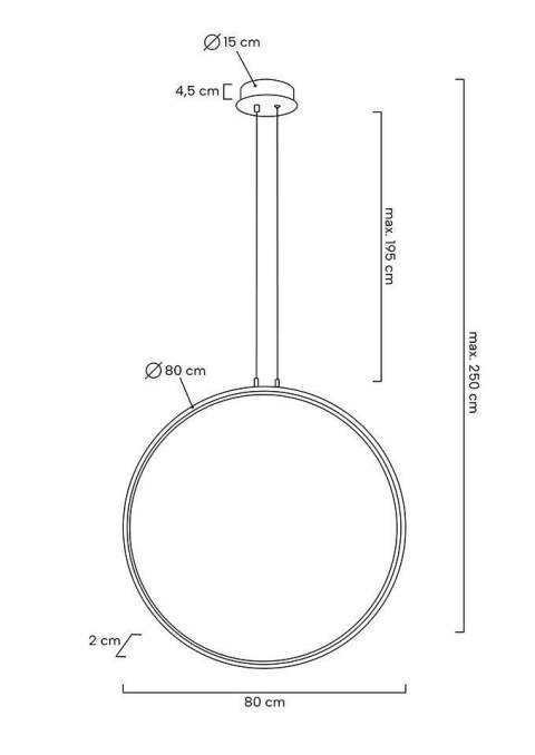 Moosee MOOSEE lampa wisząca CIRCULO 80 czarna