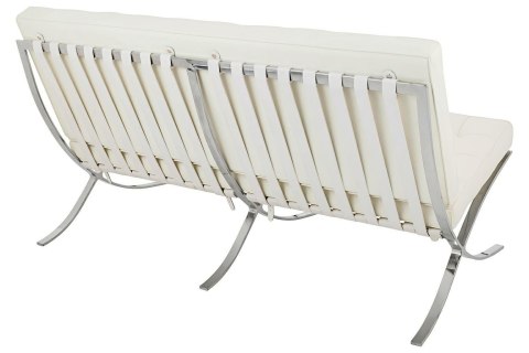 King Home Sofa trzyosobowa BARCELON PRESTIGE PLUS biała - włoska skóra naturalna