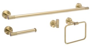 KOMPLET WIESZAKÓW ŁAZIENKOWYCH GRID BRUSH GOLD
