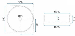 UMYWALKA INGRID 36 GREY - NABLATOWA