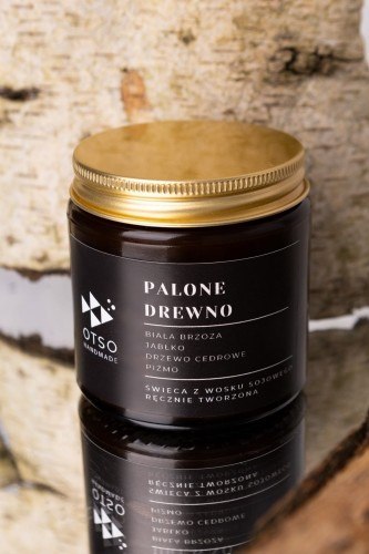 Świeca sojowa Palone drewno - świeca sojowa zapachowa - 120 ml