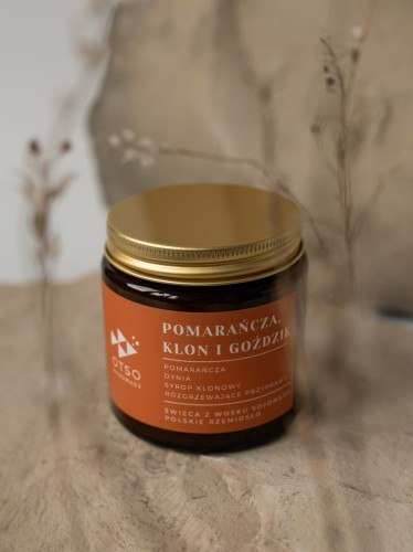 Świeca sojowa Pomarańcza, klon i goździk - świeca sojowa zapachowa - 120 ml