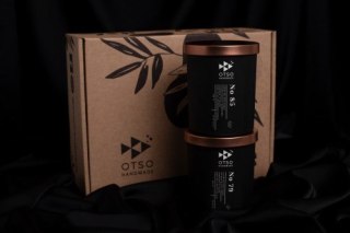 Zestaw 2 świec BLACK - zestaw prezentowy czarne świece - zestaw świeca sojowa czarna 280 ml