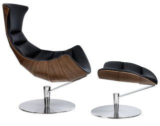 King Home Fotel HOMMER z podnóżkiem czarny