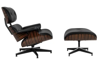 King Home Fotel LOUNGE HM czarny / heban z podnóżkiem