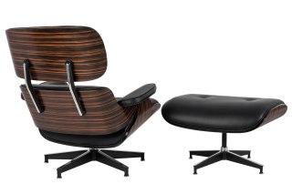 King Home Fotel LOUNGE HM czarny / heban z podnóżkiem