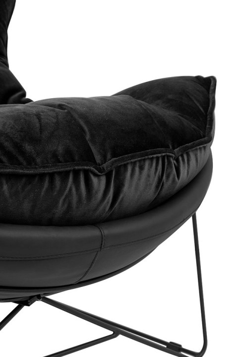 King Home Fotel OTILIA STAND VELVET czarny