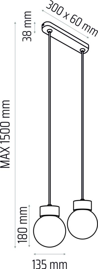 Lampa wisząca Barrel-Orb Kula 2pł czarny