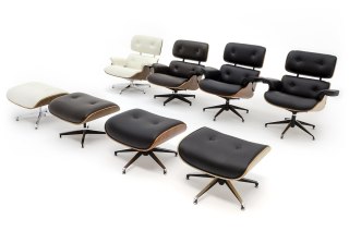 King Home Fotel LOUNGE VA PREMIUM czarny / orzech z podnóżkiem